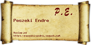 Peszeki Endre névjegykártya