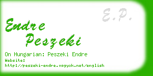 endre peszeki business card